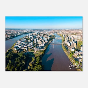 Nantes Francia Cartel Wall Art / Nantes River Home Decor / Nantes Skyline Digital Print / Nantes Town Horizontal / Nantes Travel Photo Gift