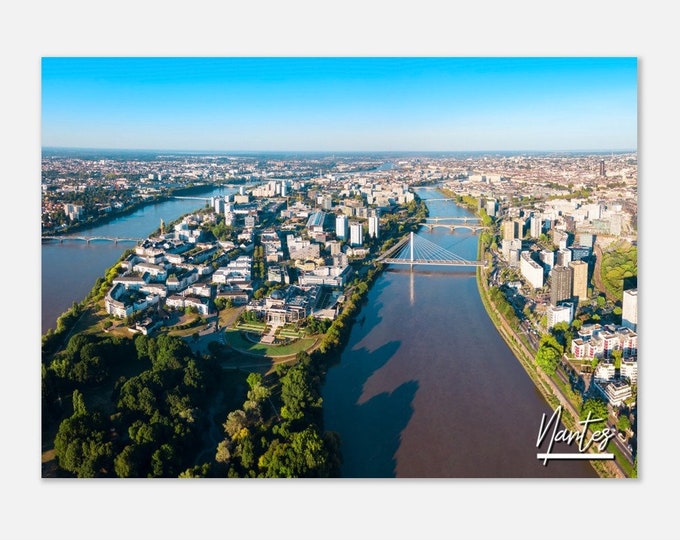 Nantes France Poster Wall Art | Nantes River Home Decor | Nantes Skyline Digital Print | Nantes Town Horizontal | Nantes  Travel Photo Gift
