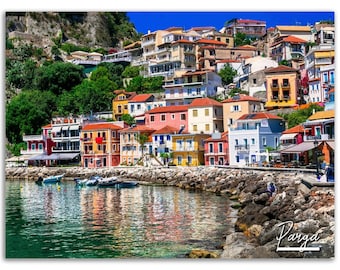 Parga Greece Coastal Print: Mediterranean Home Decor