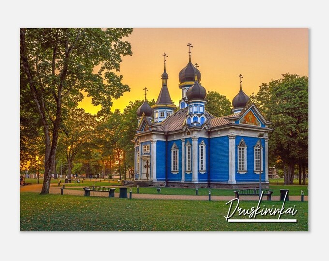 Druskininkai Lithuania Poster Print Wall Art | Druskininkai City Home Decor | Druskininkai Print Druskininkai Orthodox Church Travel Photo