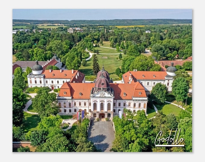 Gödöllő Hungary Travel Poster Wall Art | Gödöllő Home Decor | Gödöllő Digital Print | Gödöllő Royal Castle Skyline | Gödöllő Hangings Photo