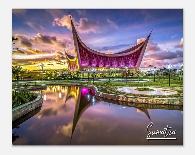 Sumatra Indonesia Poster Wall Art | Sumatra Home Decor | Sumatra Digital Print | Sumatra Grand Mosque | West Sumatra Hangings Travel Photo