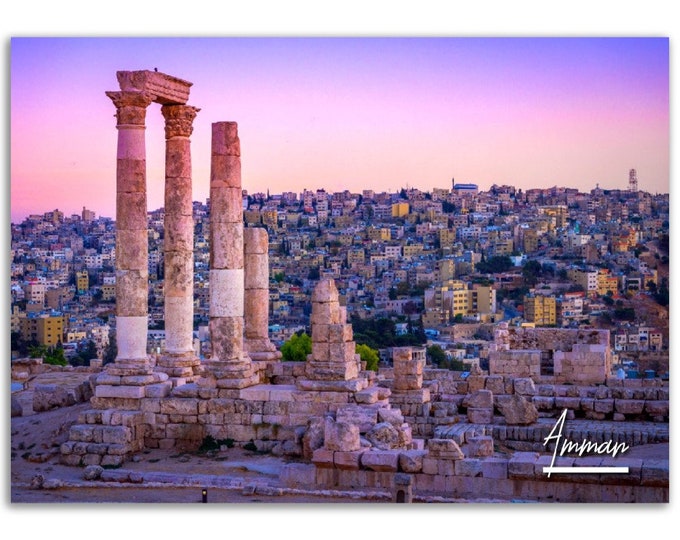 Amman Poster Jordania Print Wall Art | Amman Photo Historical Ancient City Home Decoration | Amman Trip Gift | Amman Horizontal Photography