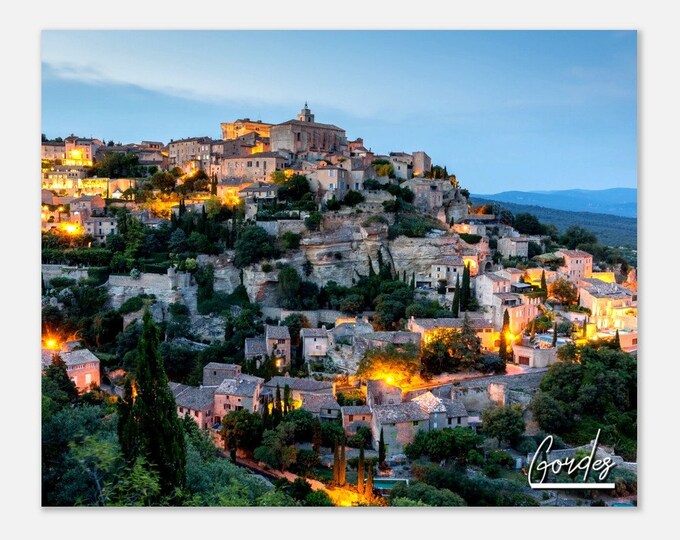 Gordes France Poster Wall Art | Gordes Village Home Decor | Gordes Digital Print | Gordes Mountain Horizontal | Gordes Hangings Travel Photo