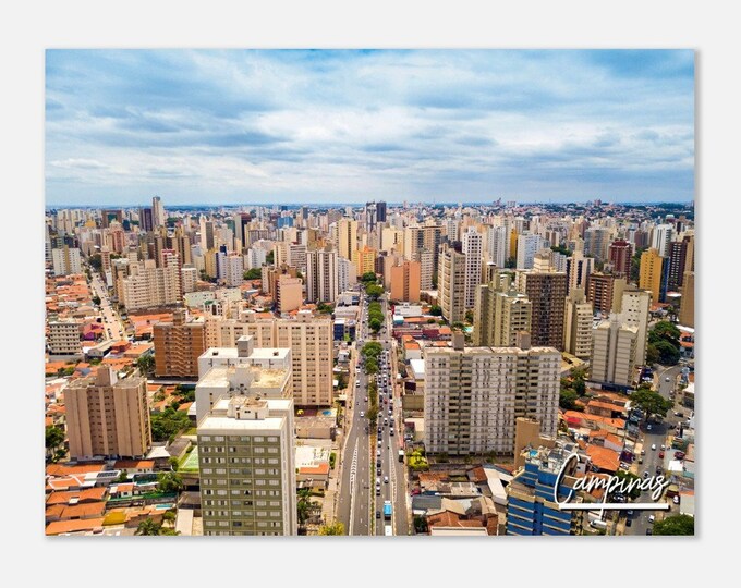 Campinas Town Brazil Travel Poster Wall Art | Campinas Skyscrapers Home Decor | Campinas Cityscape Digital Print Hangings Photo Present