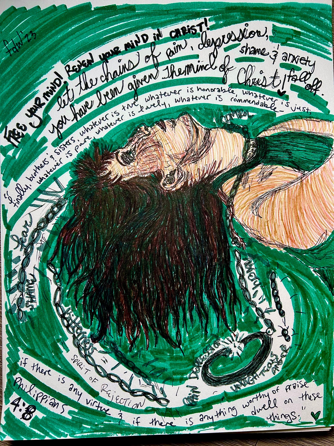 Original Ink Drawing Art Print, free Your Mind Etsy