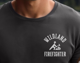 Wildland Firefighter Simple Pocket Graphic Tee, Casual Wear Off Duty Shirt, Graphic Tee, Firefighter Tribute Gift, Unisex Apparel