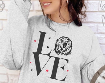 Great Pyrenees Love Crewneck Sweatshirt Graphic Top for Dog Rescue Mother's Day Gift Long Sleeve Shirt Hiking Dog Owner Preppy Sweaterft