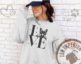 German Shepherd Crewneck Sweatshirt GSD Graphic Top for Dog Rescue Mother&#39;s Day Gift Long Sleeve Shirt Hiking Dog Owner Preppy Sweaterft