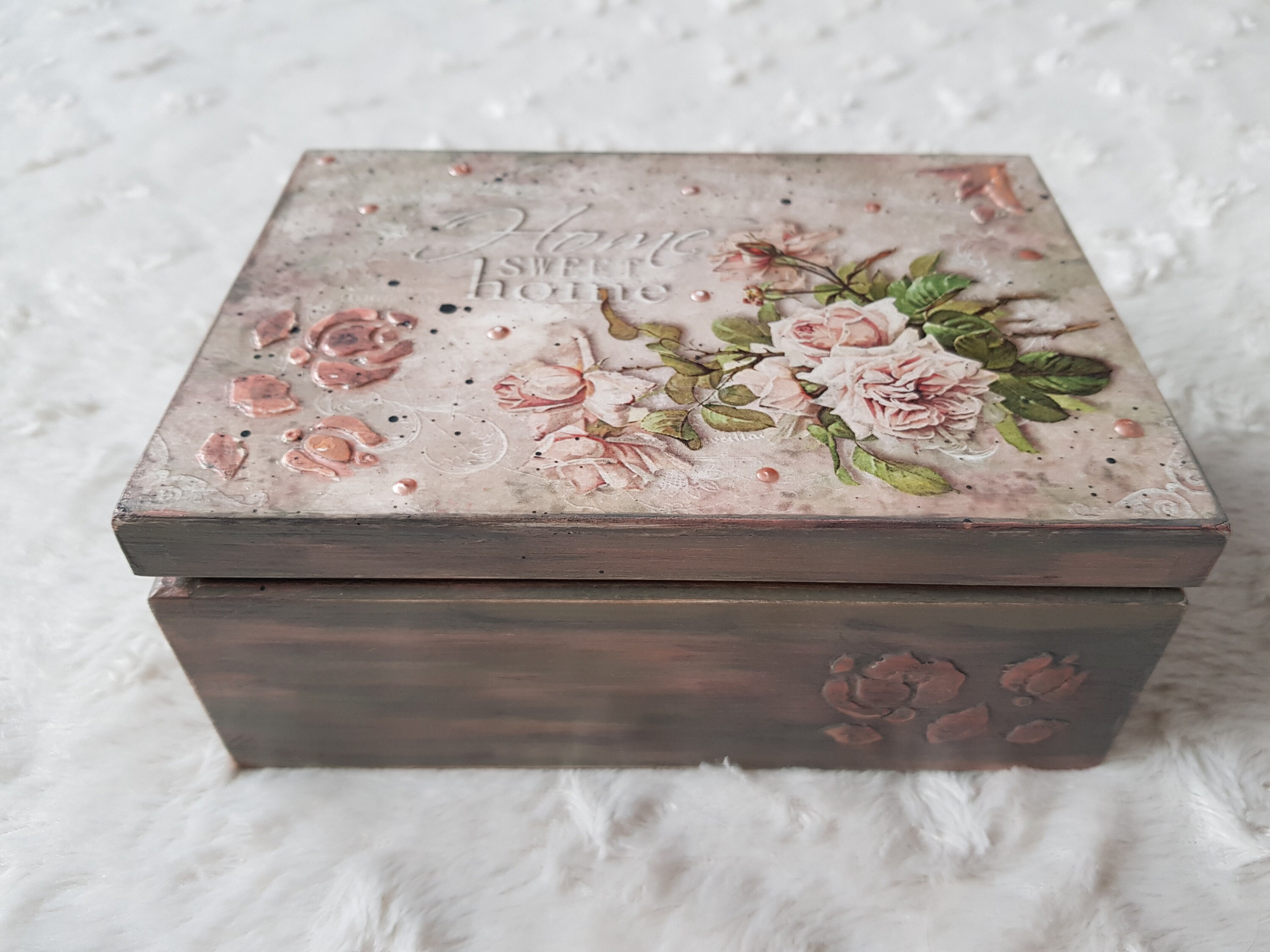 Wooden Box Decorated With Decoupage Technique Etsy