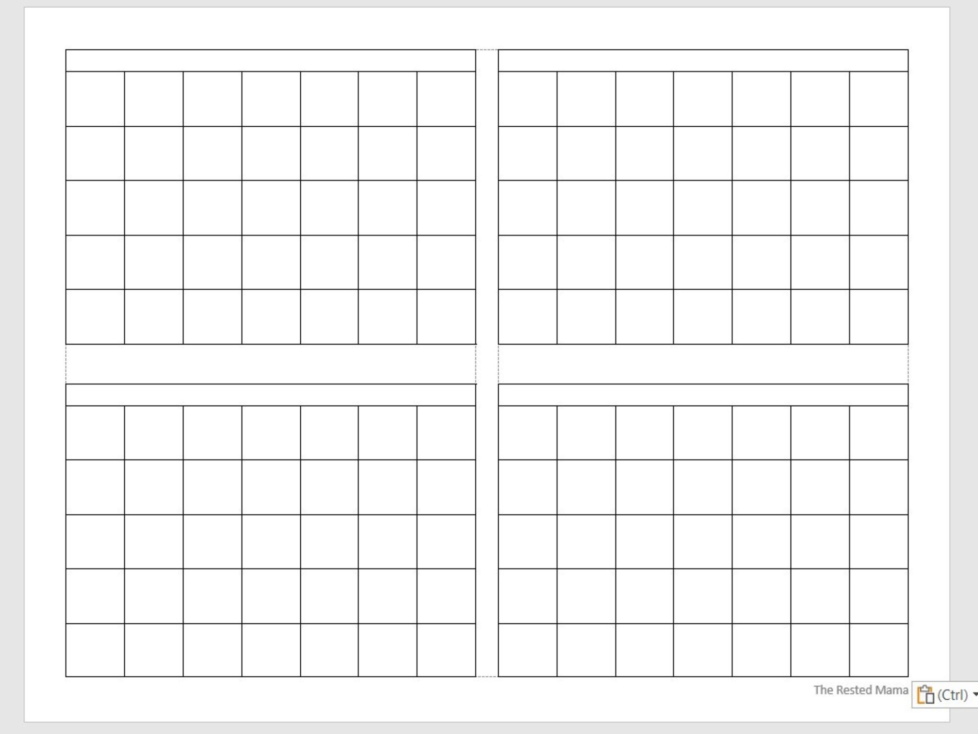 4 Month Calendar Customizable Printable - Etsy