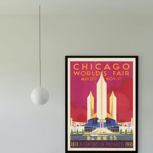 Chicago World&#39;s Fair Poster | Vintage Art | 1933 Exhibition Art | Digital Download