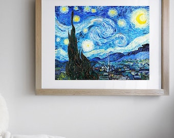 Starry Night by Van Gogh Printable Art • Instant Download Vintage Decor • Famous Masterpiece Digital File • 19th Century Painting