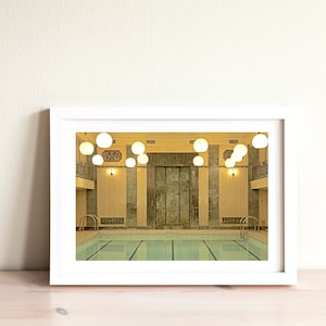 Art Deco Pool Print | Vintage Architecture Photo | Indoor Swimming Pool Art | Printable Wall Art | Home Decor