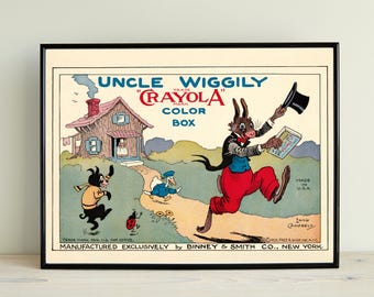 Vintage Crayola Advertisement - Uncle Wiggily Crayon Box, 1923 • Printable Wall Art • Home Decor • Printable Wall Art