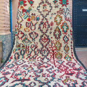 TIGMI - Authentic Moroccan Azilal Rug, Vintage Moroccan Area Rug, Wool Berber Carpet, Handmade Azilal Rug, BerBer Rug From Azilal