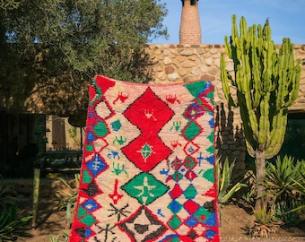 AYA - Authentic Moroccan Azilal Style Vintage Rug, New Azilal Rug, Berber Wool Rug, Moroccan Area Rug, Handmade Moroccan Rug, Bohemian rug