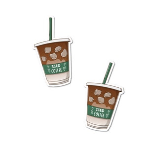 Ice Coffee Laminated Vinyl Sticker Decal - Two Pack!