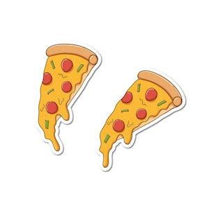 Pizza Laminated Vinyl Sticker Decal - Two Pack!