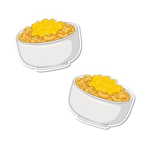 Macaroni and Cheese Laminated Vinyl Sticker Decal - Two Pack!