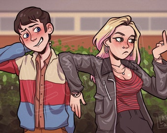 Otis and Maeve (Sex Education) Art Print