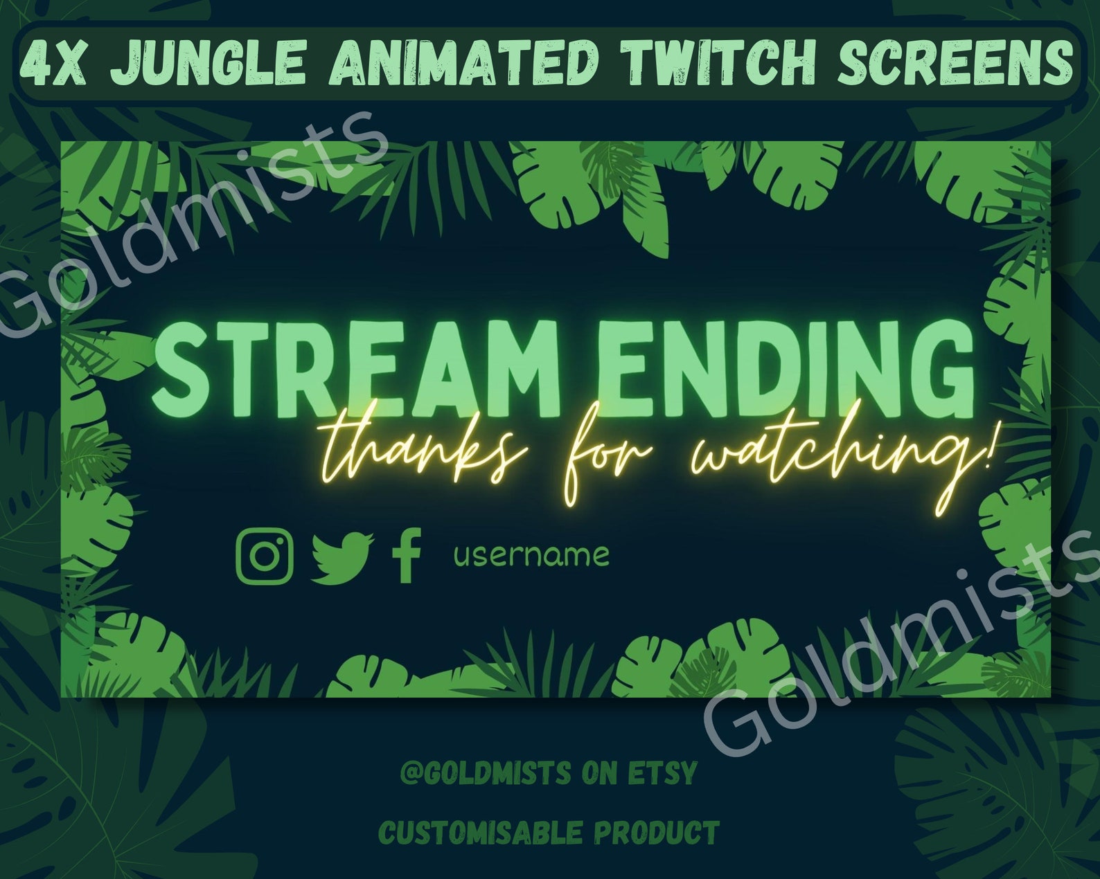 ULTIMATE Twitch Pack - Jungle Style - 4x Overlays, 4x Animated Screens ...