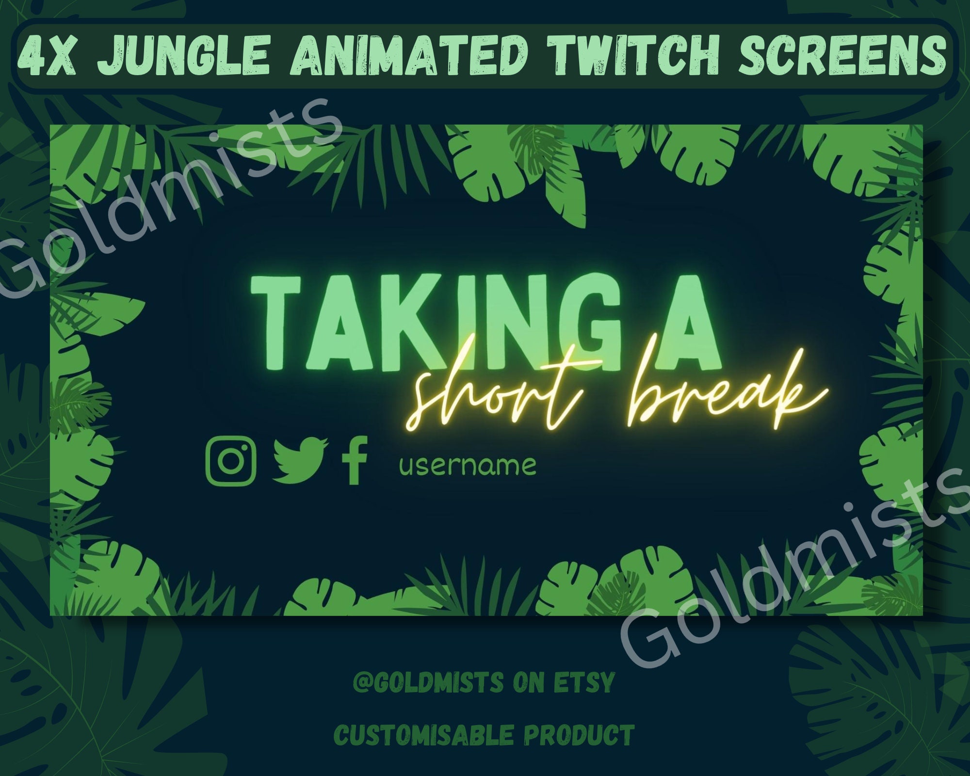 ULTIMATE Twitch Pack - Jungle Style - 4x Overlays, 4x Animated Screens ...