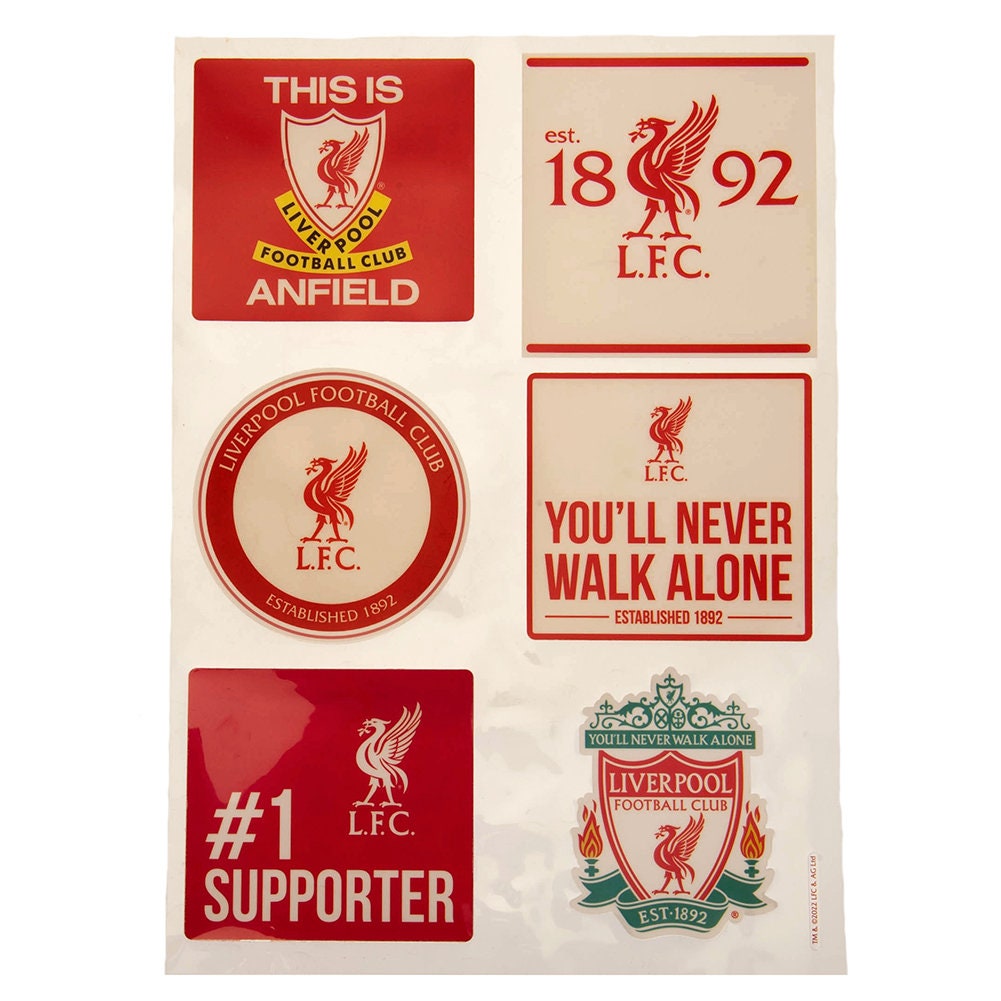 Liverpool FC Vinyl Decal Stickers – Set Of 4 – For Cars, Laptops, Helmets & More