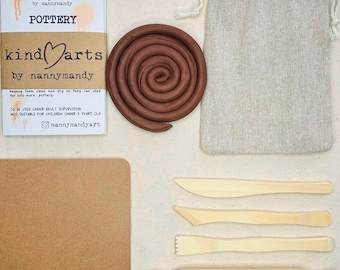 Children's Air Dry Clay Pottery Kit, Everything Included, All in One Creative Gift