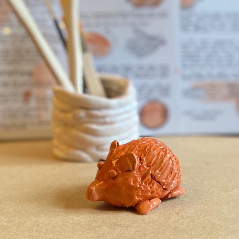 Little hedghog! Make cute clay animals and create your own clay animals