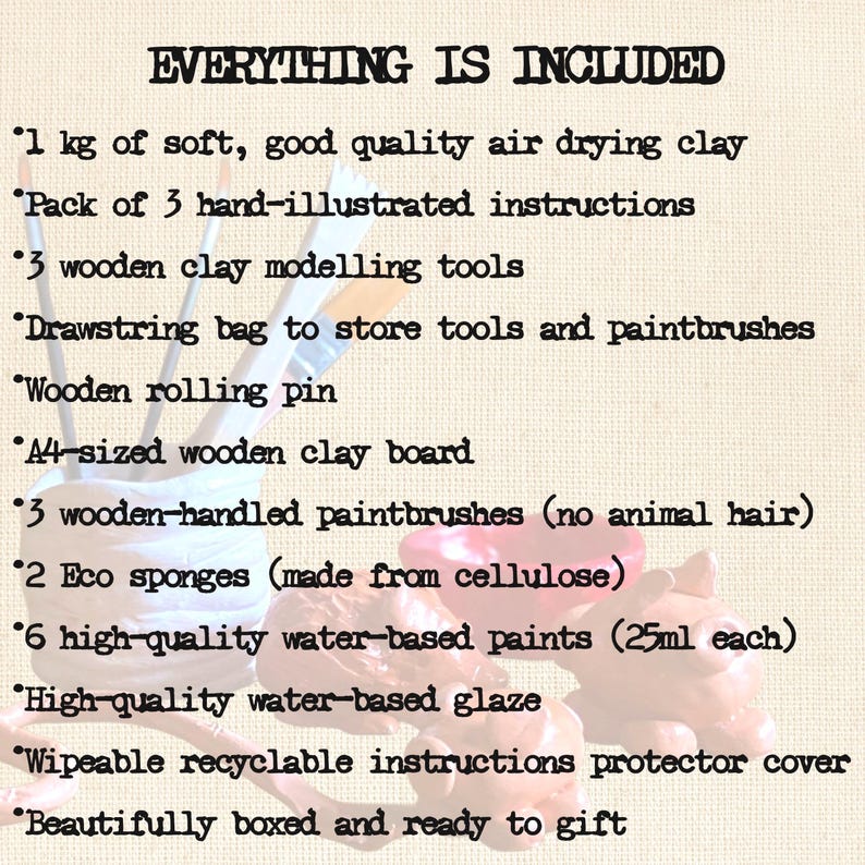 everything included, all-in-one pottery kit