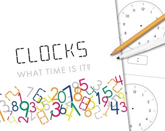 Clocks for Time Telling Worksheet - PRINTABLE - Instant Download