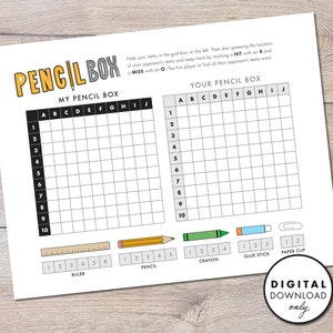 Pencil Box Dry Erase Game (Battleship) - PRINTABLE - Digital Download