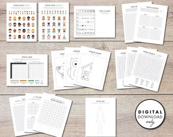 Dry Erase Travel Activity Book - PRINTABLE - Instant Download