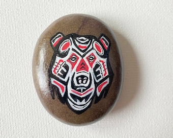 Haida Style Painted Bear Rock