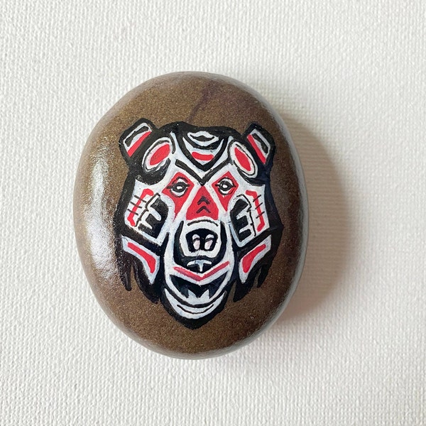 Haida Style Painted Bear Rock