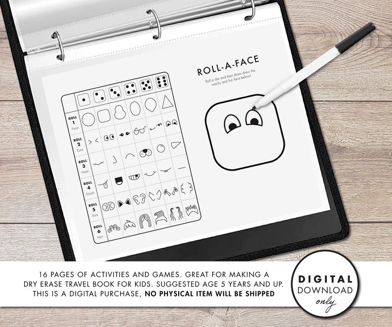 Dry Erase Travel Activity Book - PRINTABLE - Instant Download - Etsy
