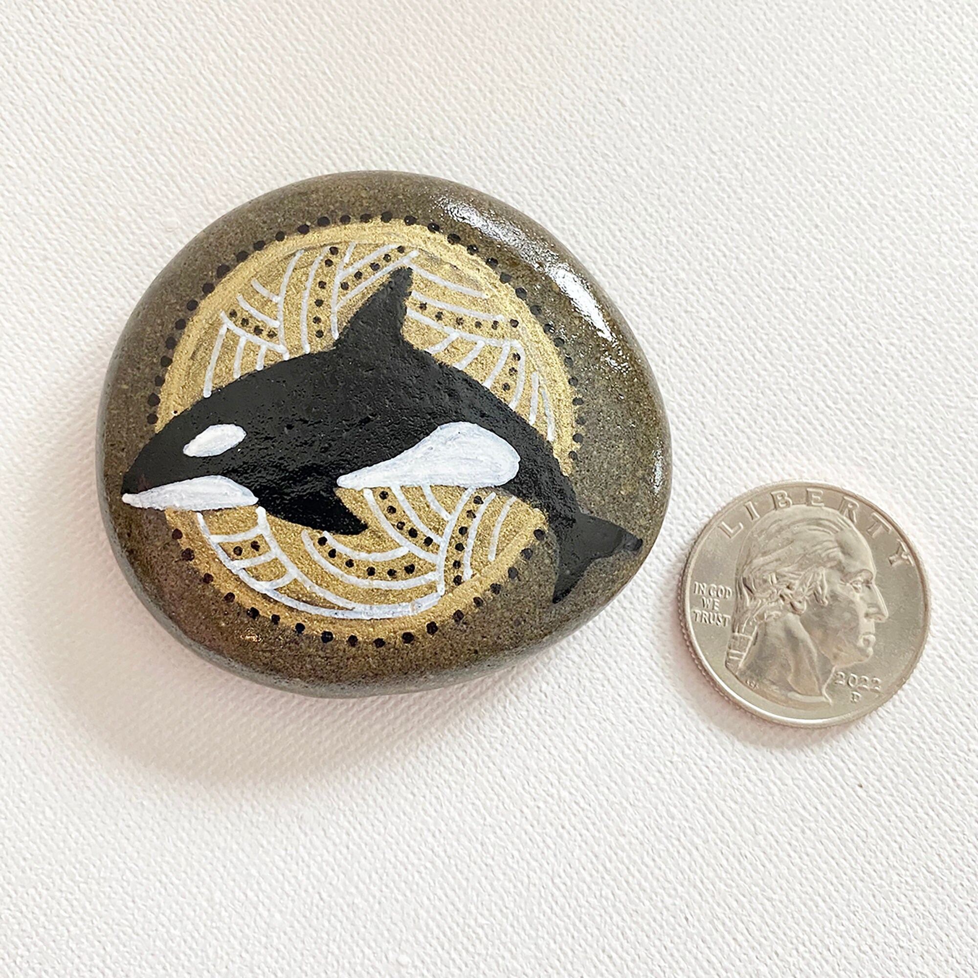 Painted Orca Rock - Etsy