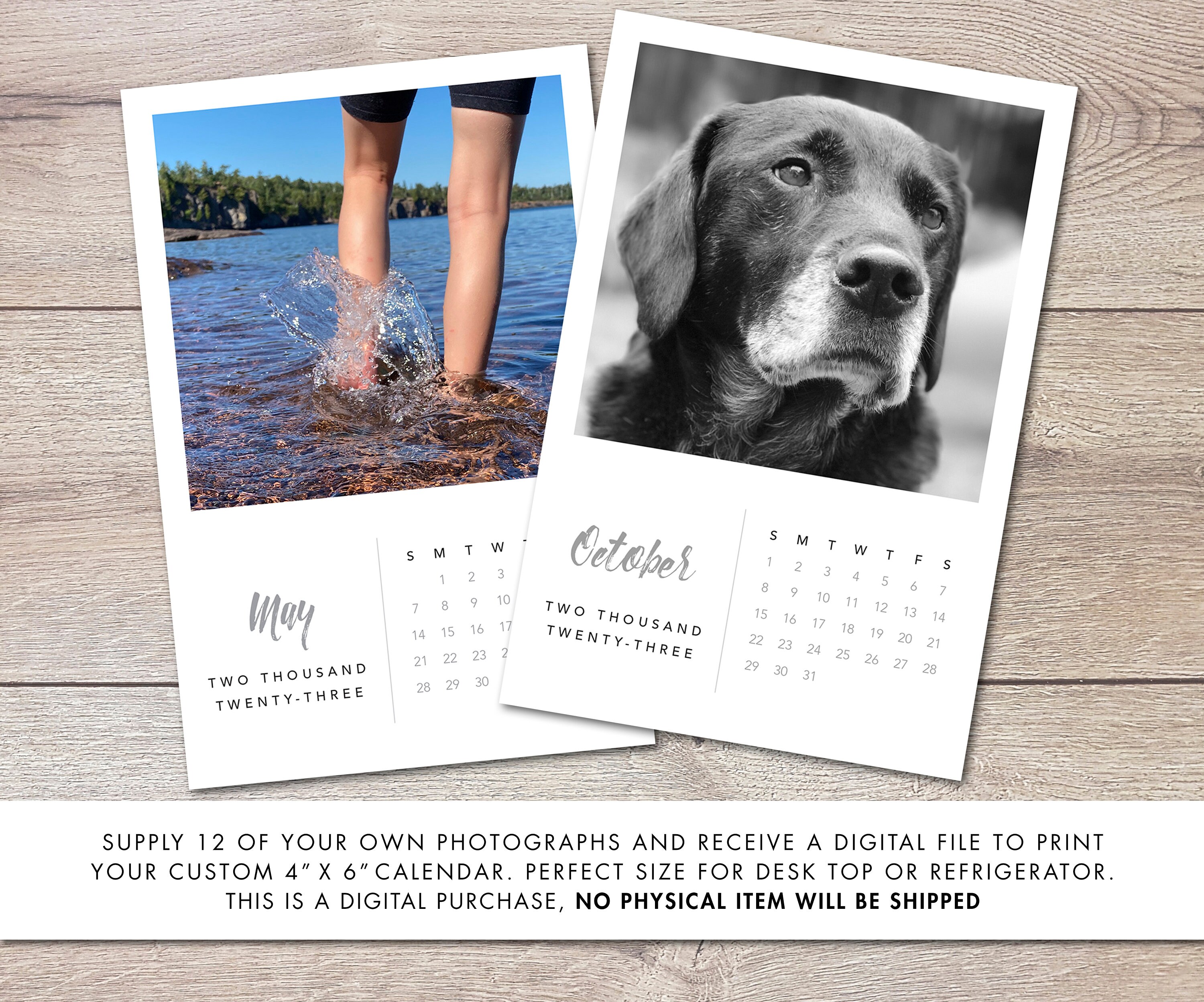 Custom Photo Calendar 4X6 PRINTABLE Digital Download - Etsy