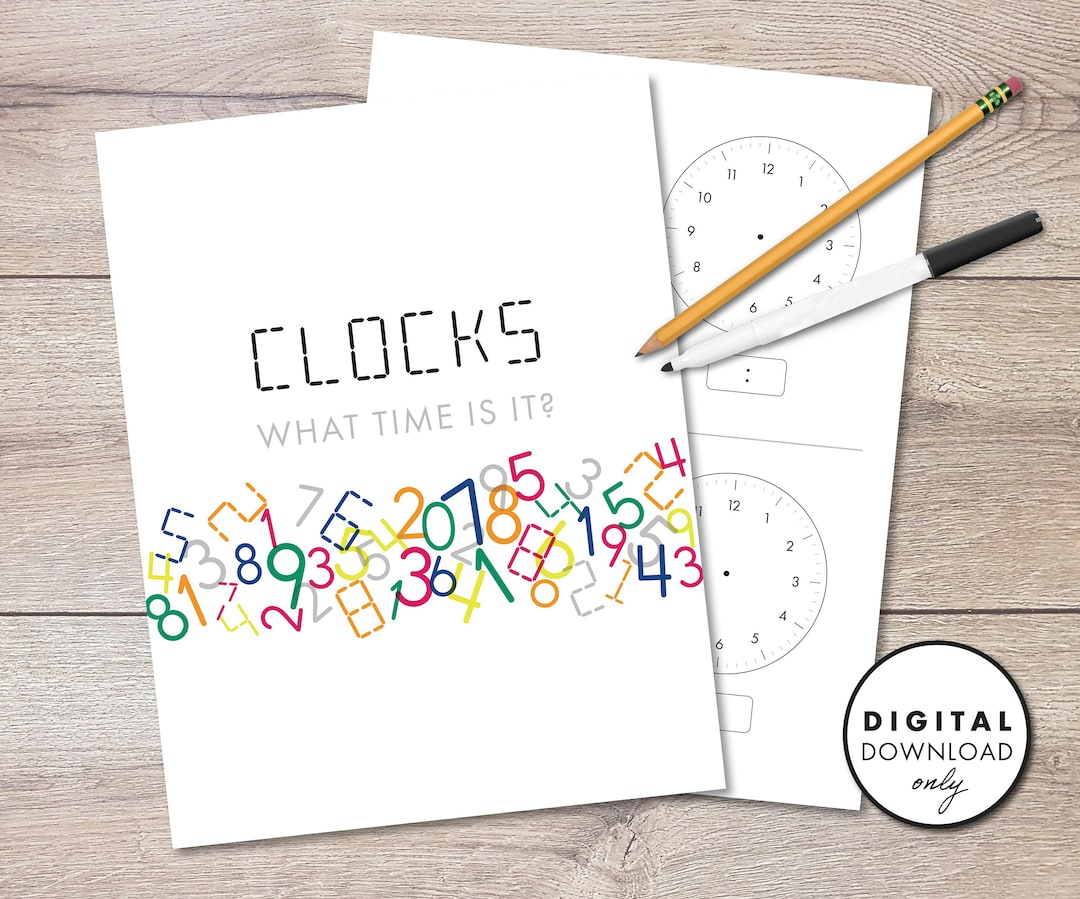 Clocks for Time Telling Worksheet - PRINTABLE - Instant Download - Etsy