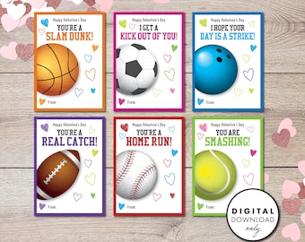 Sports Themed Valentine - PRINTABLE - Instant Download