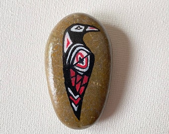 Haida Style Painted Bird Rock