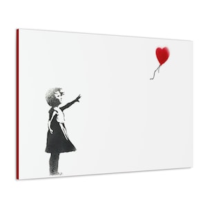 CANVAS ART - Banksy Girl With Balloon Graffiti Wall Art | Banksy Graffiti Canvas Print | Street Art | Urban Graffiti Art Decor | Banksy Art