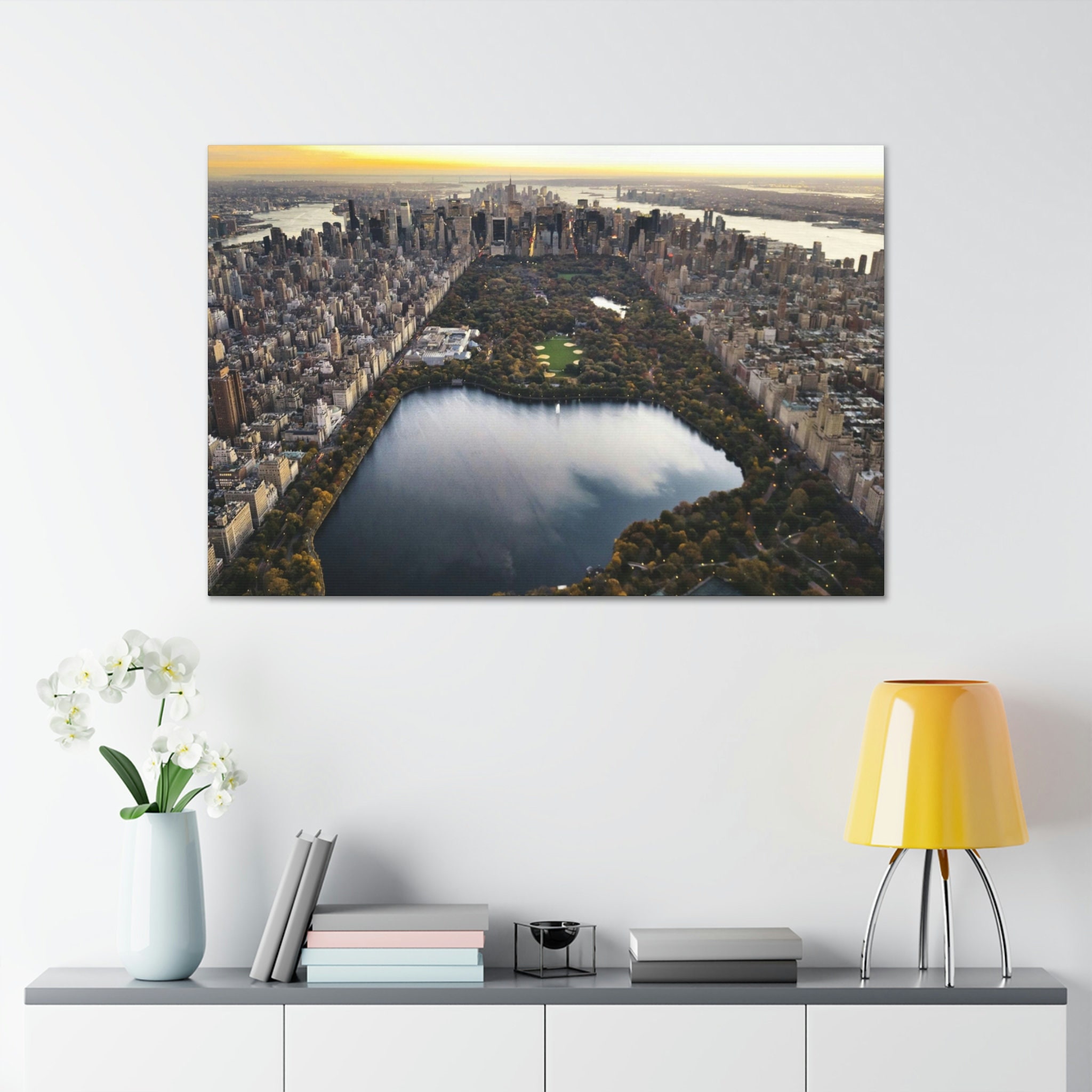 XXL Leinwandbild Querformat Skyline New York Wie Gemalt, 120x80cm Groß