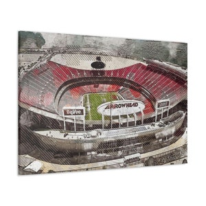 CANVAS ART - Arrowhead Stadium Wall Art | Kansas City Chiefs Wall Art | KC Chiefs | Chiefs Stadium | Chiefs Fan Gift | Arrowhead Canvas Art
