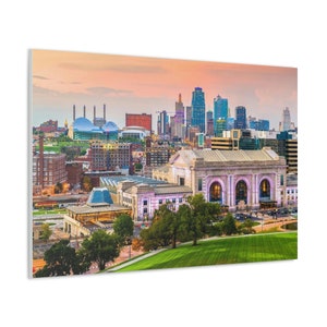 CANVAS ART - Kansas City Skyline Wall Art | KC Skyline | Kansas City Art | Kansas City Gift | Kansas City Cityscape | Home/Office Decor
