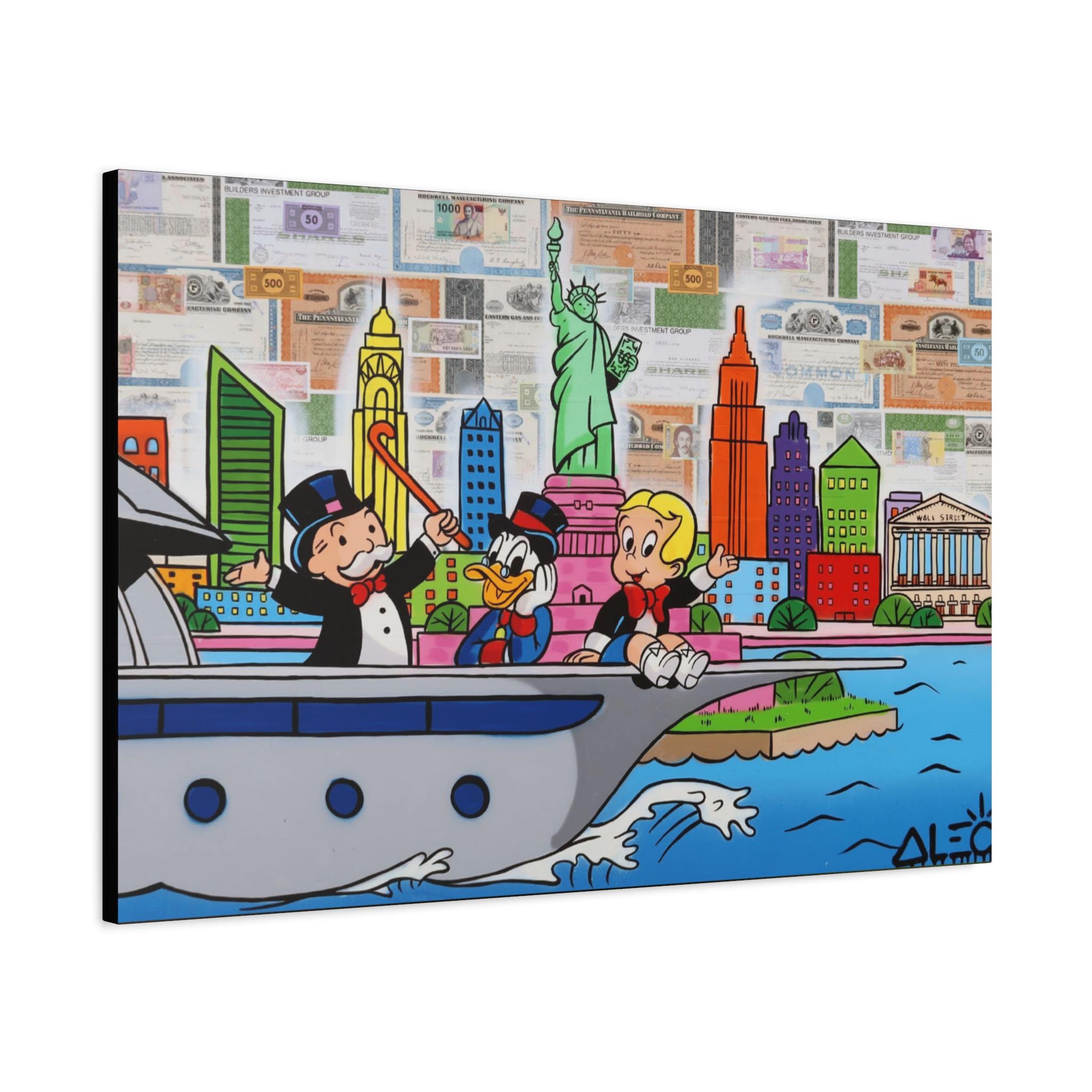 CANVAS ART - Monopoly Richie Rich Scrooge McDuck Wall Art | Pop Art Canvas Print | Urban Art | Wall Street Money Art | Home/Office Decor