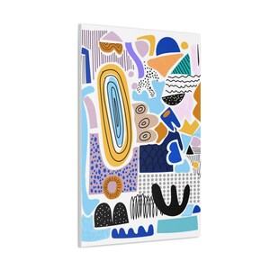 CANVAS ART - Zeitgenössische Abstrakte Wandkunst | Modernes abstraktes Kunstwerk | Abstrakte Leinwand | Doodle Wandkunst | Abstraktes Wohn/Büro Dekor