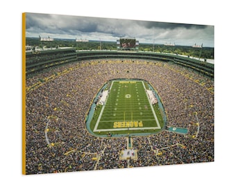 CANVAS ART -  Lambeau Field Wall Art | Green Bay Packers Wall Art | GB Packers | Packers Stadium | Packers Fan Gift | Packers Canvas Print
