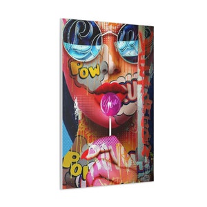 CANVAS ART - Pop Art Wall Art | Woman Pop Art Canvas Print | Abstract Woman Art | Graffiti Woman Art | Modern Wall Art | Comic Art Canvas